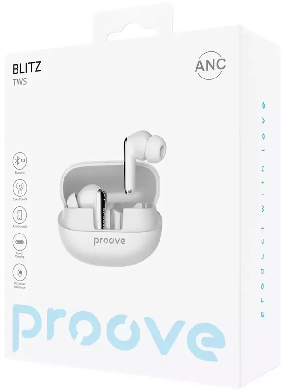 Беспроводные наушники Proove Blitz TWS with ANC (White) фото