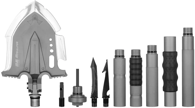 Лопата-мультитул тактична 2E Mahura Steel Gray розбірна, 23в1, з сумкою у комплекті, 107 см (2E-TSMTSF3-STGR) фото