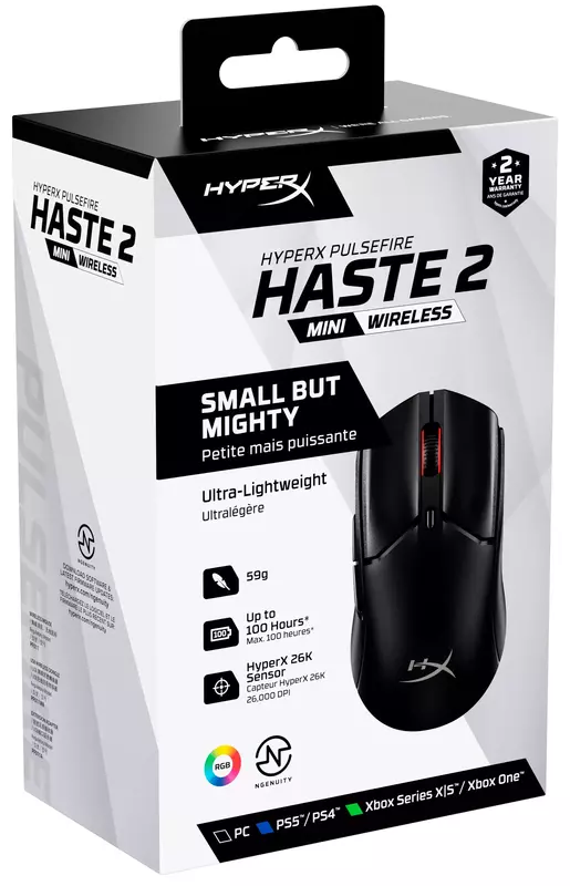 Ігрова комп'ютерна миша HyperX Pulsefire Haste 2 Mini Wireless (Black) 7D388AA фото