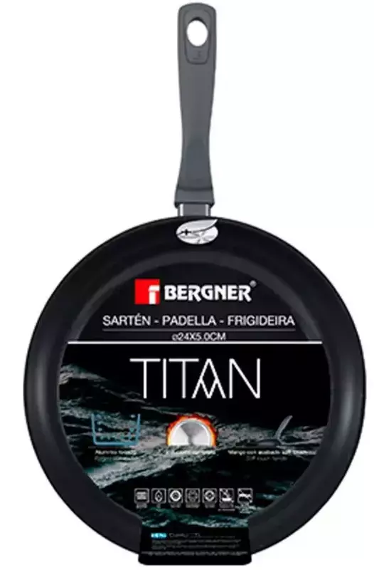 Сковорода Bergner Titan, 24 см (BG-7926-GY) фото