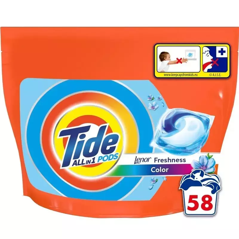 Капсули для прання Tide All-in-1 Lenor Color 58 шт фото