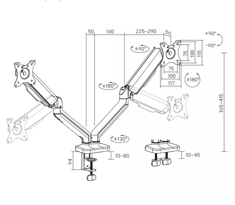 Настільне кріплення для монітора OfficePro MA412B 17-32" - фото - №16