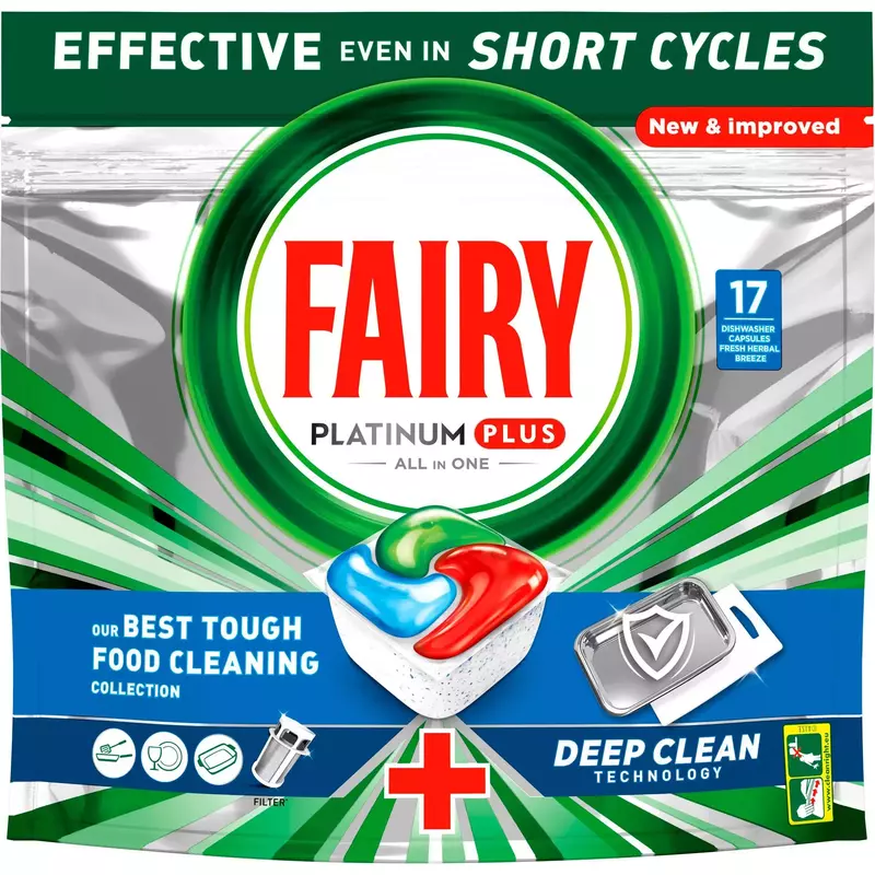 Таблетки для посудомийних машин Fairy Platinum Plus Все в одному Blue 17 шт фото