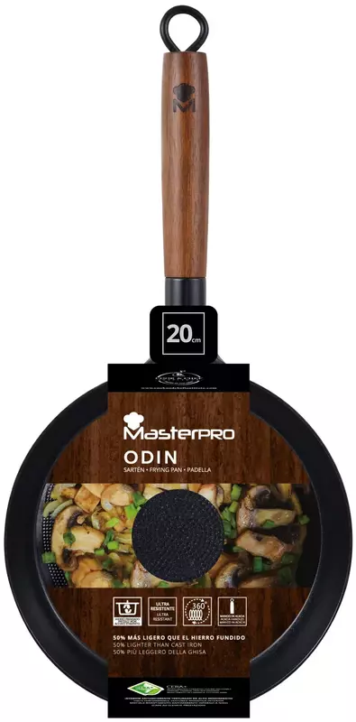 Сковорода чавунна MasterPro Odin, 24 см (BGMP-3816-INC) фото