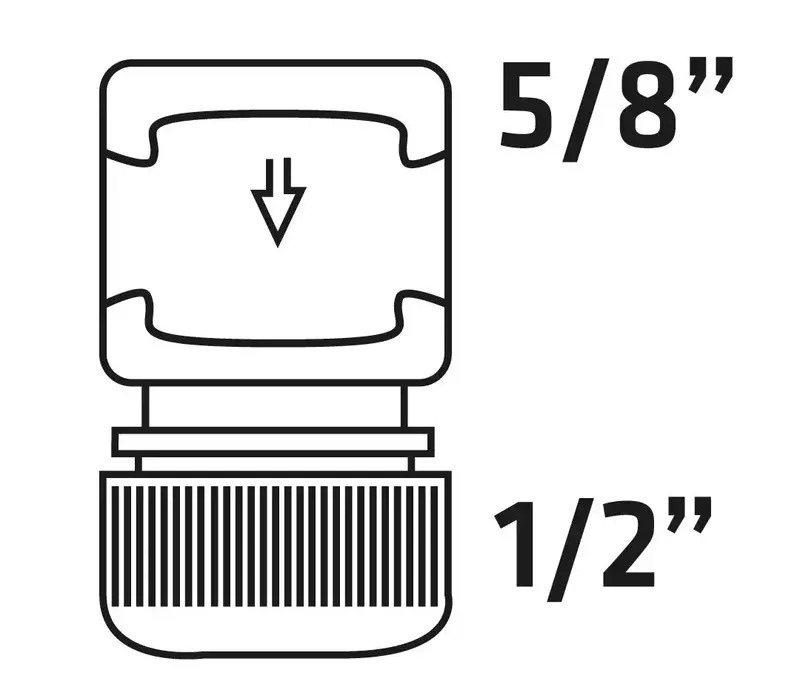 Конектор для шланга Verto, 1/2"-5/8", двокомпонентний, прогумований, антиковзкий фото