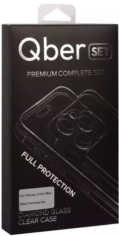 Захисний комплект iPhone 15 Pro Max Qber Premium Set MS фото