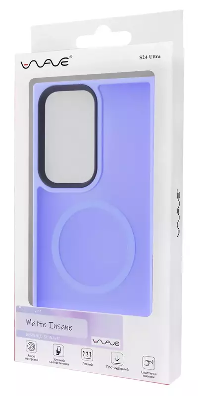 Чохол для Samsung Galaxy S24 Ultra WAVE Matte Insane Case with MagSafe (light purple) - фото - №4