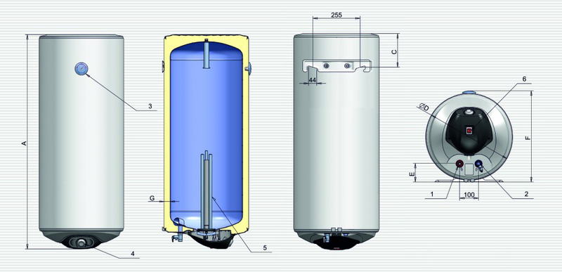 Водонагрівач Eldom Eureka 80 SLIM 2x1.0 kW WV08039D - фото - №5