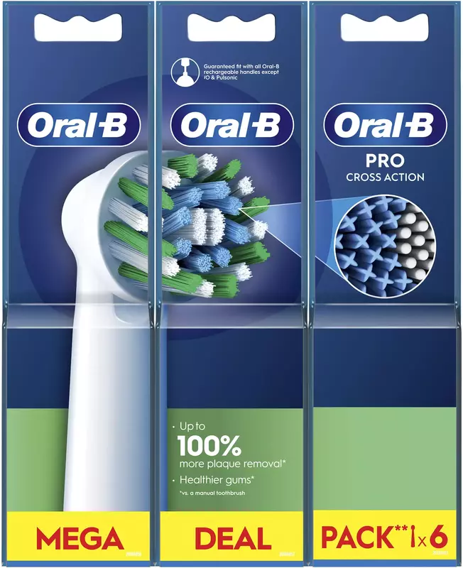Насадки для електричної зубної щітки ORAL-B BRAUN Pro Cross Action, 6 шт (8006540847879) фото