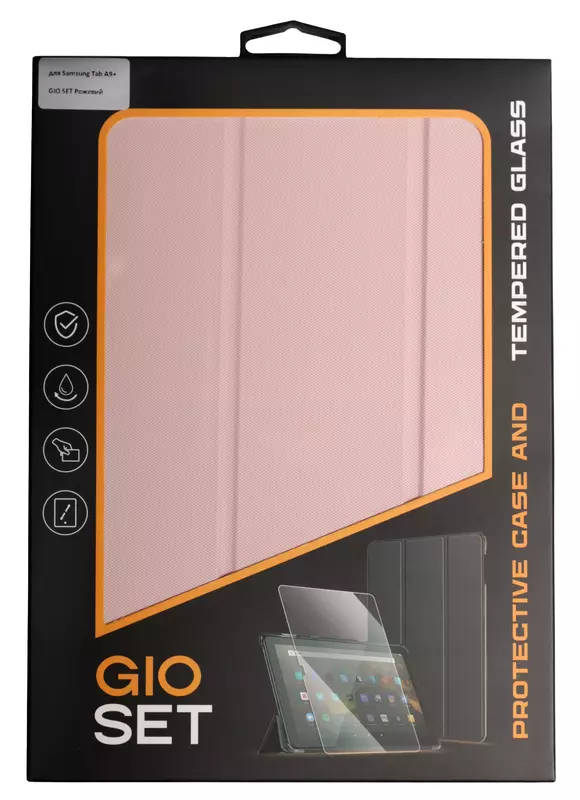 Комплект чохол + скло Samsung Tab A9+ GIO SET (Pink Sand) фото