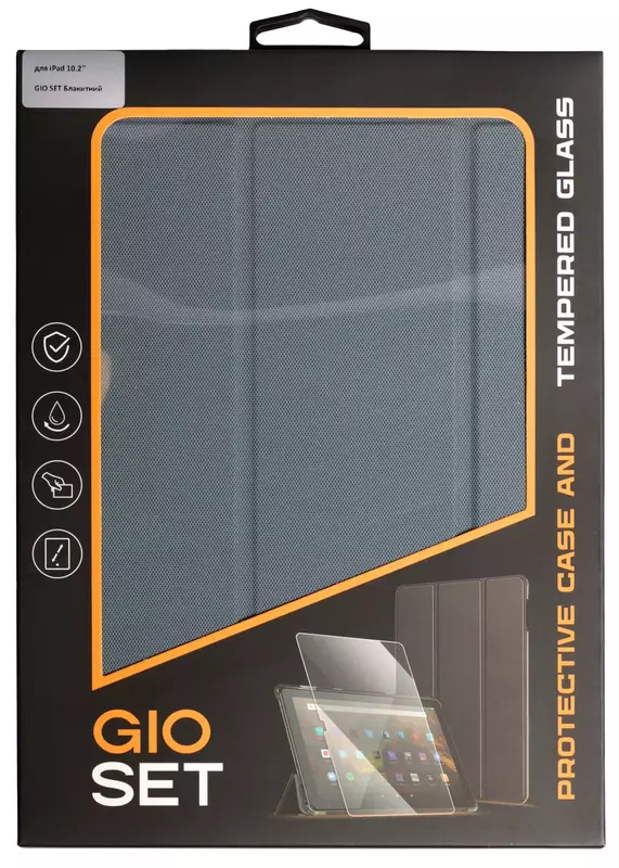 Комплект чохол + скло для iPad 10.2'' GIO SET (Alaskan Blue) фото