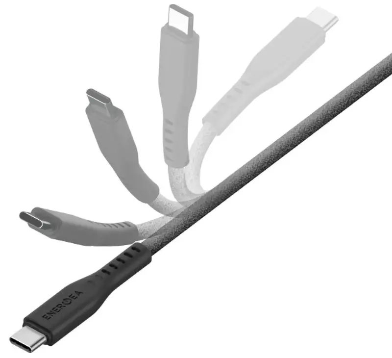 Kабель USB-С to USB-C Energea Flow 1M (240W/USB3.2 Gen2 (20gbps)) чорний фото