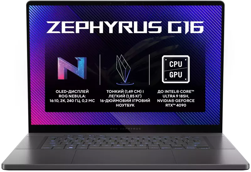 Ноутбук Asus ROG Zephyrus G16 GU605MV-N4073 Eclipse Gray (90NR0IT3-M002K0) фото