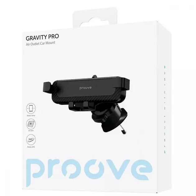 Автотримач для смартфона Proove Gravity Pro Air Outlet Car Mount (black) фото