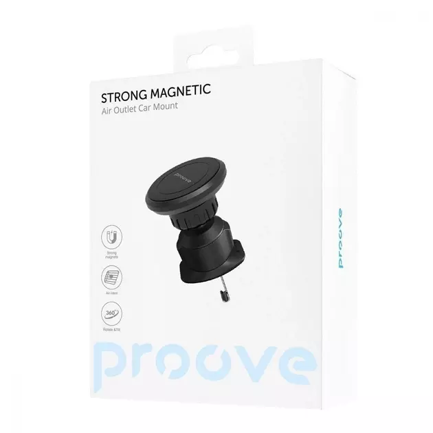 Автотримач для смартфона Proove Strong Magnetic Air Outlet Car Mount (black) фото