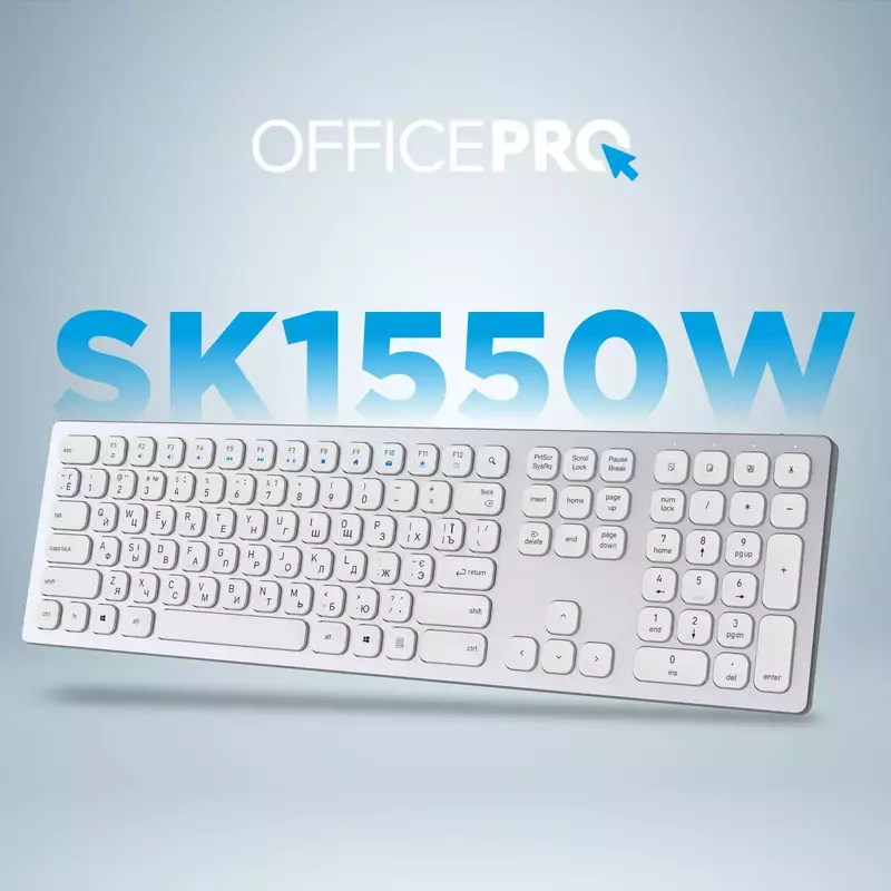 Клавіатура OfficePro SK1550W (White) фото
