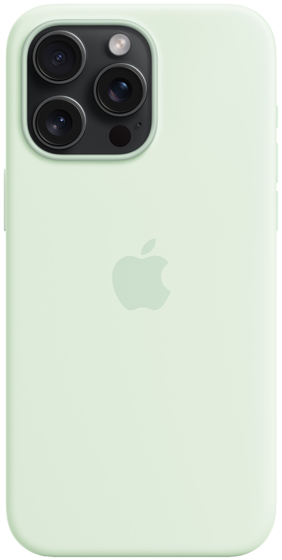 Чохол iPhone 15 Pro Max Silicone Case with MagSafe Soft Mint (MWNQ3ZM/A) - фото - №3