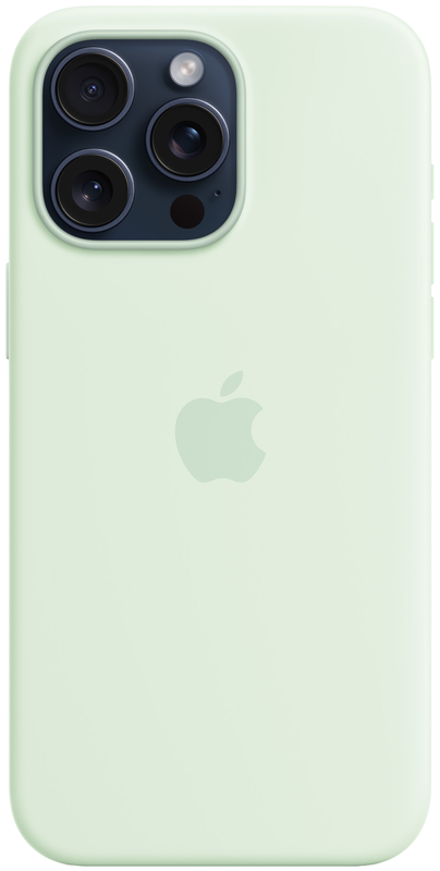 Чохол iPhone 15 Pro Max Silicone Case with MagSafe Soft Mint (MWNQ3ZM/A) - фото - №2