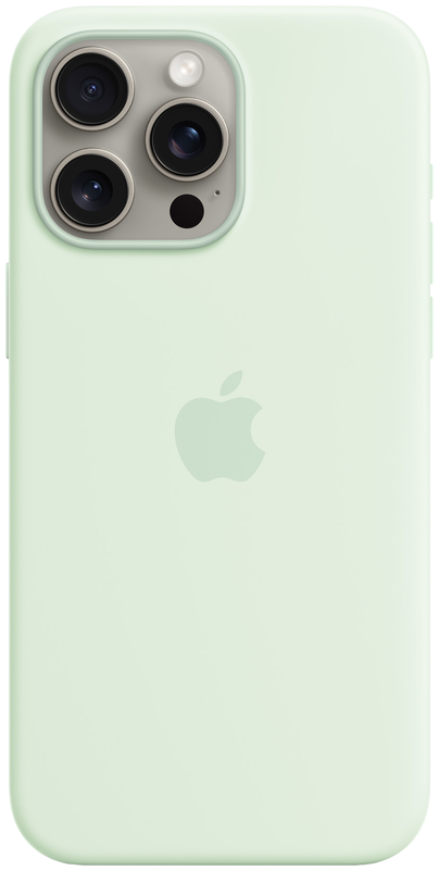 Чохол iPhone 15 Pro Max Silicone Case with MagSafe Soft Mint (MWNQ3ZM/A) фото