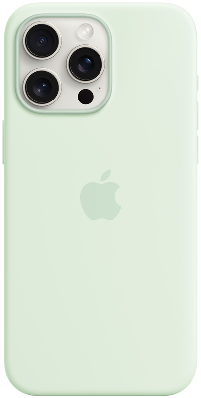 Чохол iPhone 15 Pro Max Silicone Case with MagSafe Soft Mint (MWNQ3ZM/A) - фото - №0