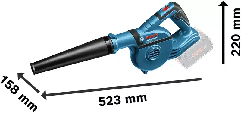 Повітродув садовий акумуляторний Bosch GBL 18V-120 Professional, 18V, 270км/год, без АКБ і ЗП - фото - №3