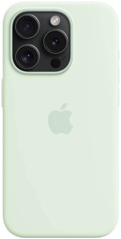 Чохол iPhone 15 Pro Silicone Case with MagSafe Soft Mint (MWNL3ZM/A) фото