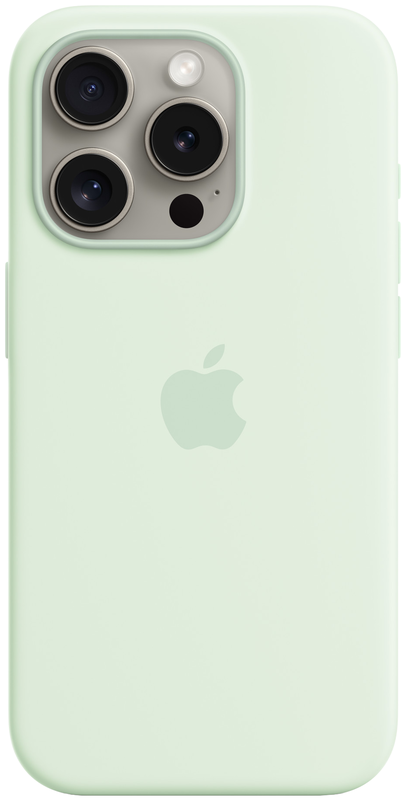 Чохол iPhone 15 Pro Silicone Case with MagSafe Soft Mint (MWNL3ZM/A) фото