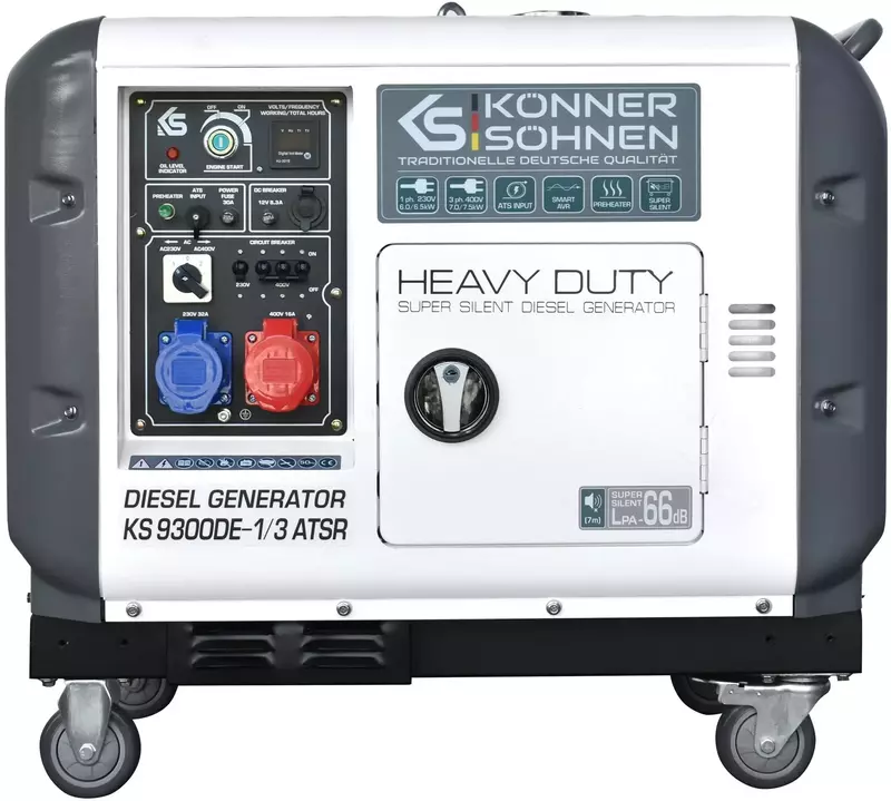 Генератор дизельний Konner&Sohnen 1/3ф. KS 9300DE-1/3, 230/400В KS9300DE-1/3ATSR 6.5/6.0кВт,7.5/7.0 - фото - №0