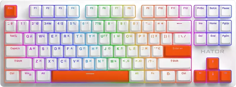 Набор кейкапов HATOR Orange PBT ESC/SPACE/ENTER/R.SHIFT/ARROWS (HTS-712) фото