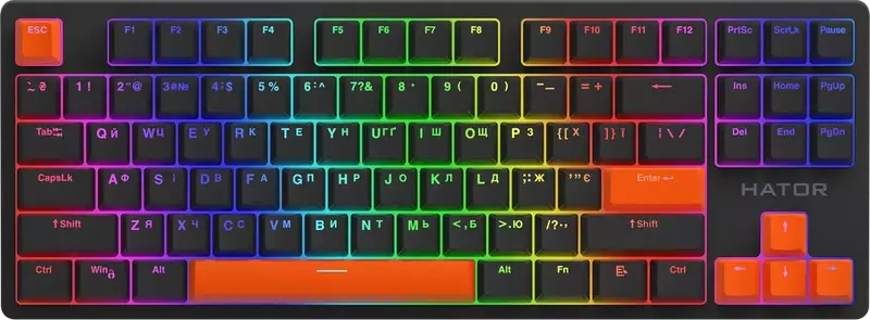 Набор кейкапов HATOR Orange PBT ESC/SPACE/ENTER/R.SHIFT/ARROWS (HTS-712) фото