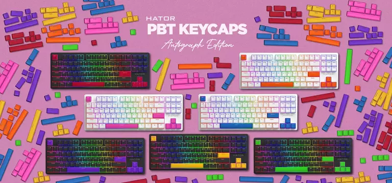 Набор кейкапов HATOR Sunny Yellow PBT ESC/SPACE/ENTER/R.SHIFT/ARROWS (HTS-715) фото