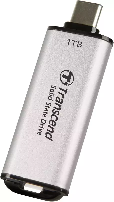 Зовнiшнiй SSD Transcend 1TB USB 3.1 Gen 2 Type-C ESD300 Срібний фото
