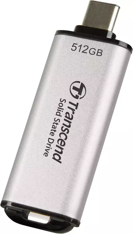 Зовнiшнiй SSD Transcend 512GB USB 3.1 Gen 2 Type-C ESD300 Срібний фото