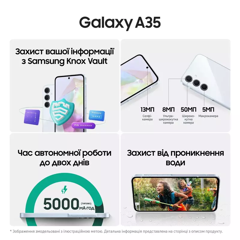 Samsung Galaxy A35 A356B 8/256GB Awesome Iceblue (SM-A356BLBGEUC) фото