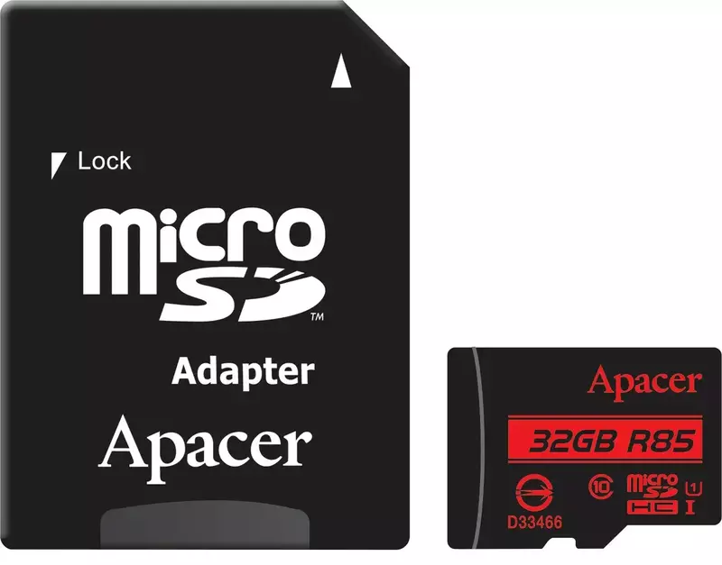 Карта пам'ятi MicroSD Apacer 32GB C10 UHS-I R85MB/s + SD фото