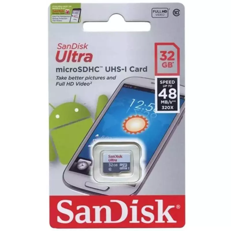 Карта пам'яті microSD SanDisk 32GB C10 UHS-I R100MB/s Ultra (SDSQUNR-032G-GN3MN) фото