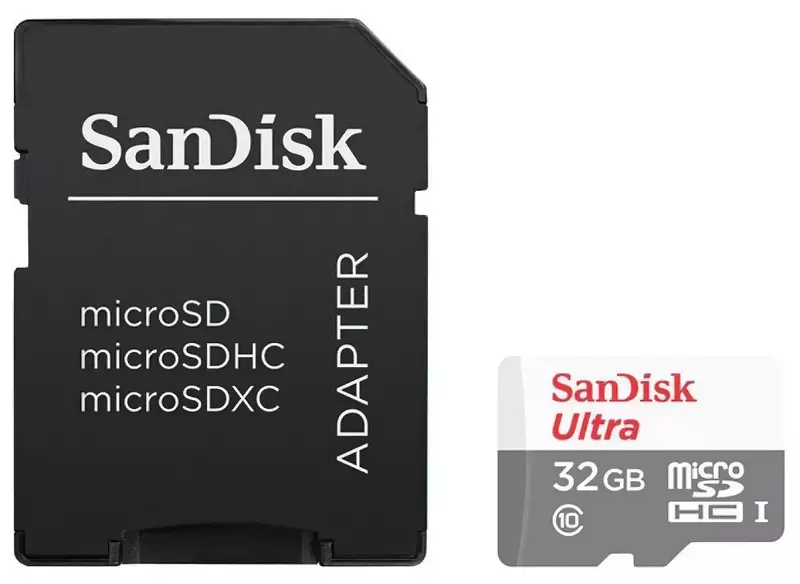 Карта пам'яті microSD SanDisk 32GB C10 UHS-I R100MB/s Ultra + SD (SDSQUNR-032G-GN3MA) фото