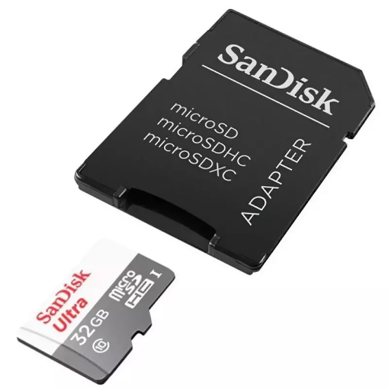 Карта пам'яті microSD SanDisk 32GB C10 UHS-I R100MB/s Ultra + SD (SDSQUNR-032G-GN3MA) фото