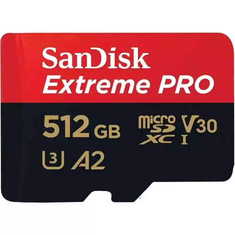 Карта пам'яті microSD SanDisk 512GB C10 UHS-I U3 R200/W140MB/s Extreme Pro V30 + SD (SDSQXCD-512G-G) фото