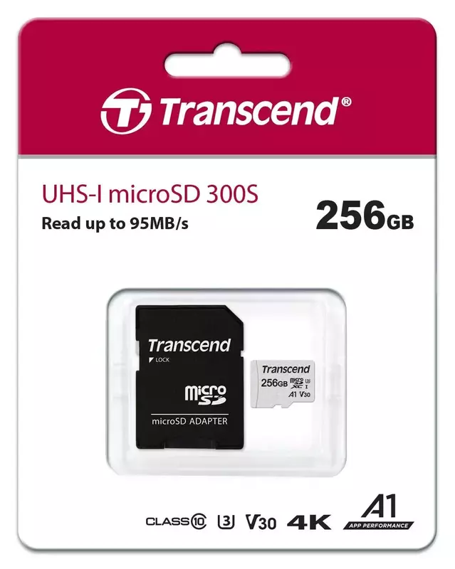 Карта пам'яті microSD Transcend 256GB C10 UHS-I R100/W40MB/s + SD фото