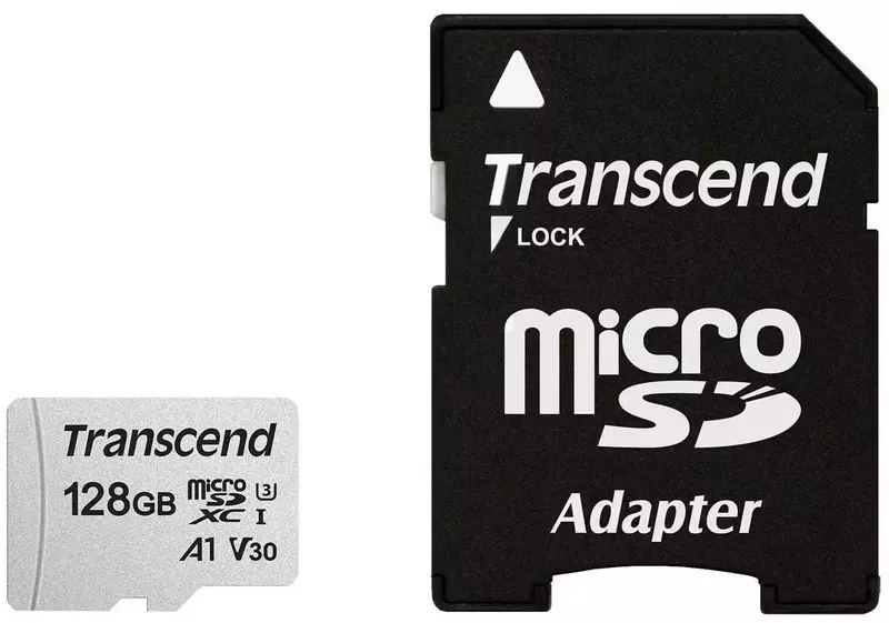 Карта пам'яті microSD Transcend 128GB C10 UHS-I R100/W40MB/s + SD фото