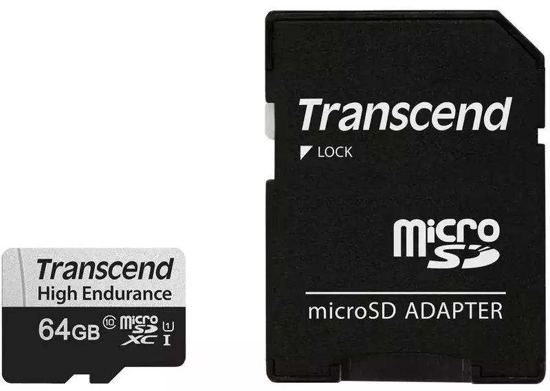 Карта пам'яті microSD Transcend 64GB C10 UHS-I U1 High Endurance (85TB) фото