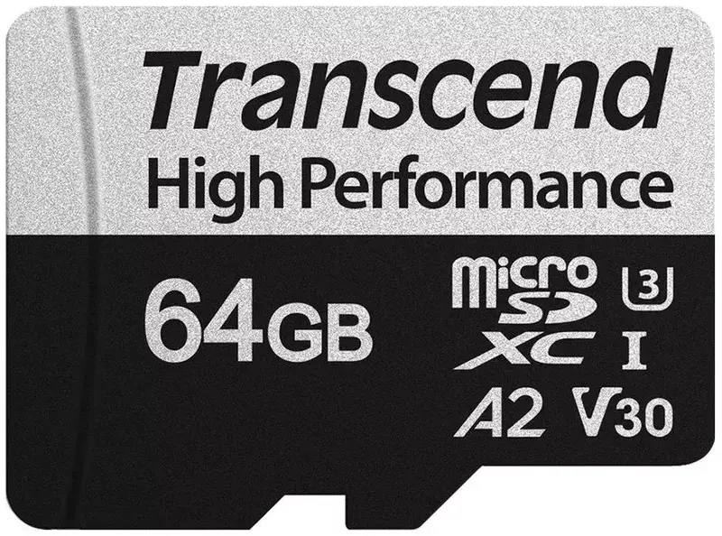Карта пам'яті microSD Transcend 64GB C10 UHS-I U3 A2 R100/W60MB/s + SD фото