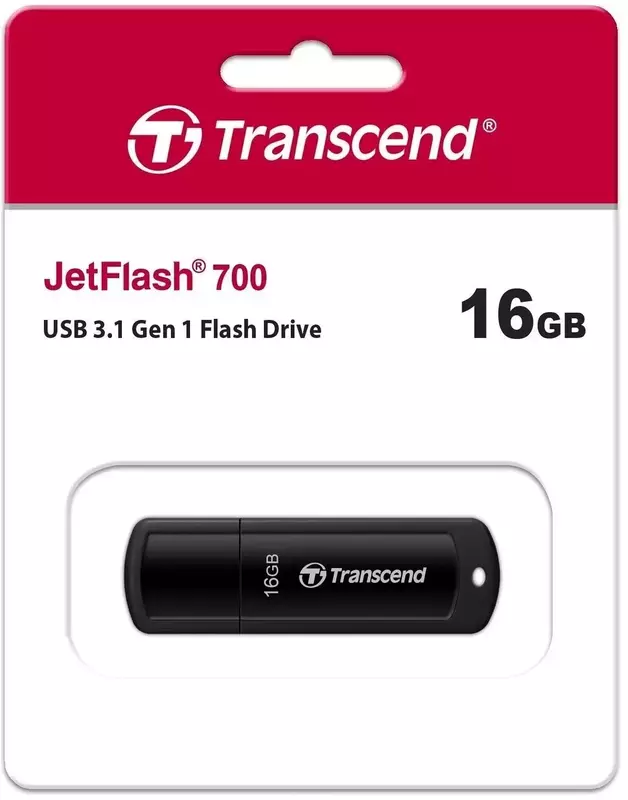 USB-Flash Transcend 16GB USB 3.1 Type-A JetFlash 700 Черный фото