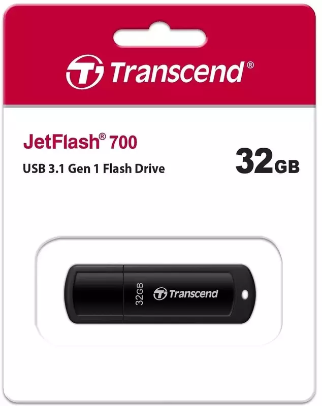 USB-Flash Transcend 32GB USB 3.1 Type-A JetFlash 700 Чорний фото