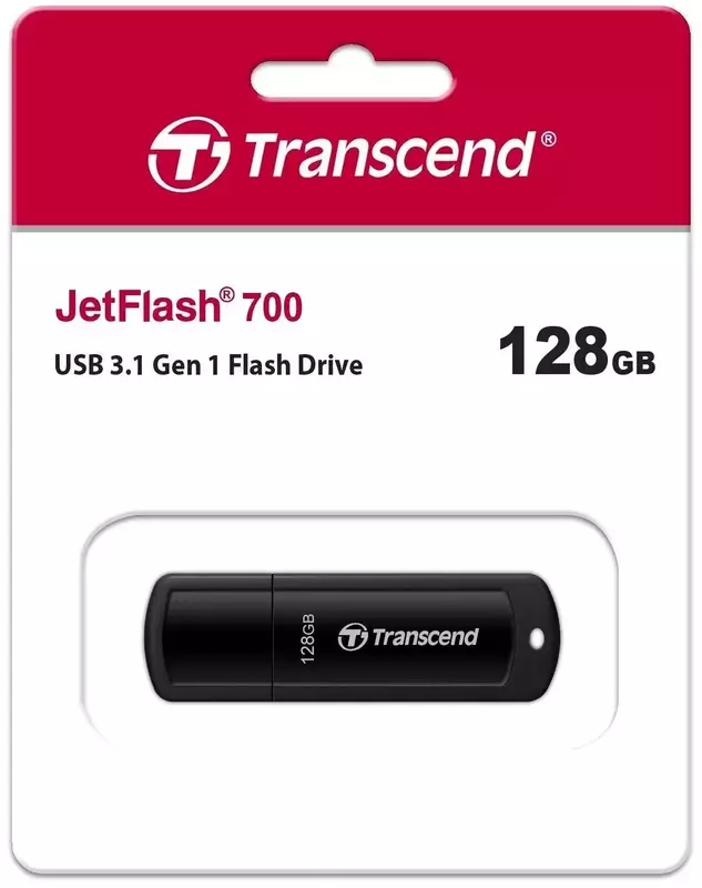 USB-Flash Transcend 128GB USB 3.1 Type-A JetFlash 700 Чорний фото