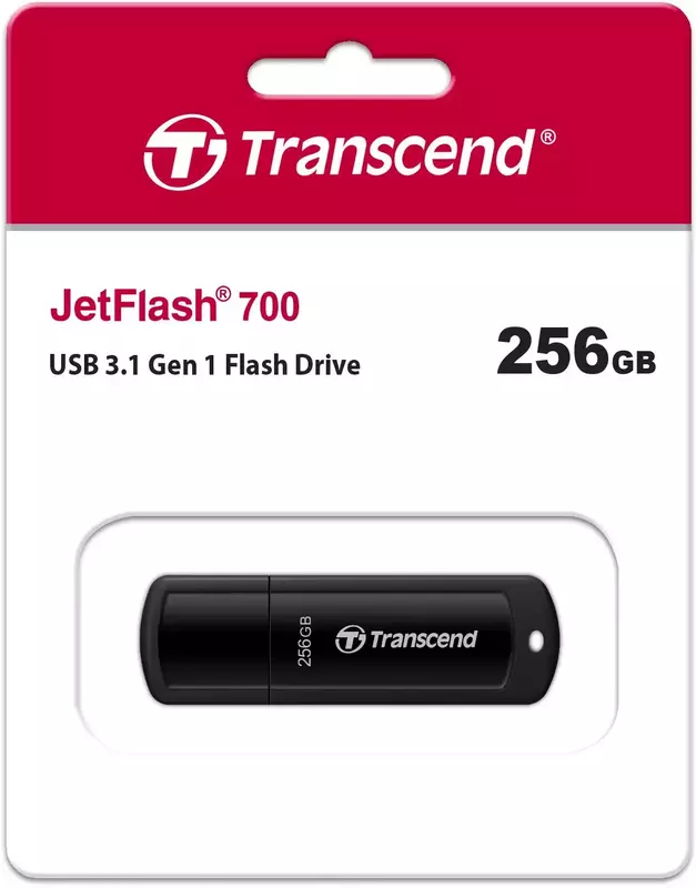 USB-Flash Transcend 256GB USB 3.1 Type-A JetFlash 700 Чорний - фото - №4