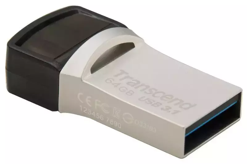 USB-Flash Transcend 64GB USB 3.1 Type-A + Type-C 890 R90/W30MB/s фото