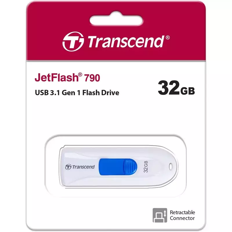 USB-Flash Transcend 32GB USB 3.1 Type-A JetFlash 790 Білий фото