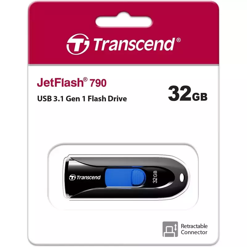 USB-Flash Transcend 32GB USB 3.1 Type-A JetFlash 790 Чорний фото